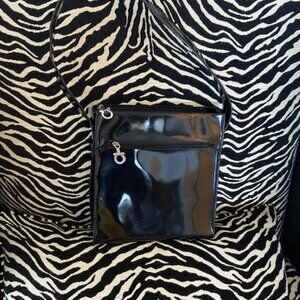 Salvatore Ferragamo Black Patent Leather Structured Shoulder Bag Tote